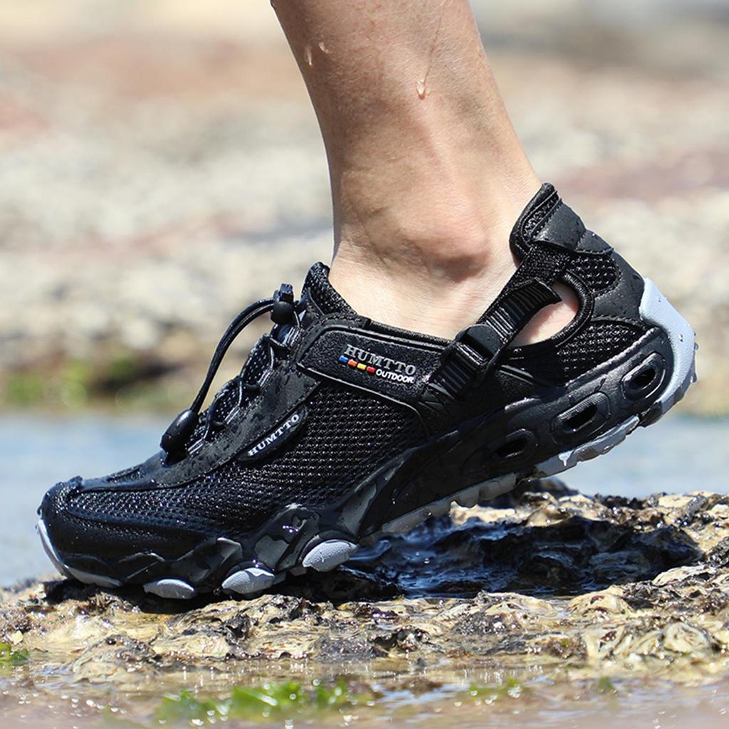 HUMTTO Летняя походная обувь, дышащая, быстросохнущая, уличная спортивная обувь для воды для мужчин, нескользящие модные треккинговые кроссовки, мужские