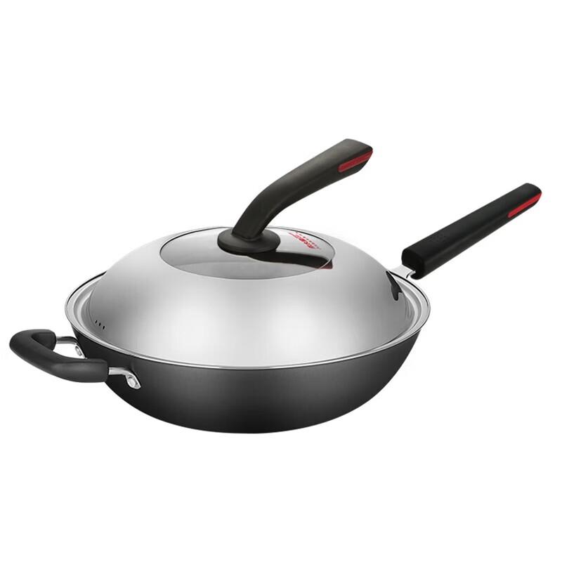 COOKER KING Hand-Cast Rust-Resistant Cast Iron Wok