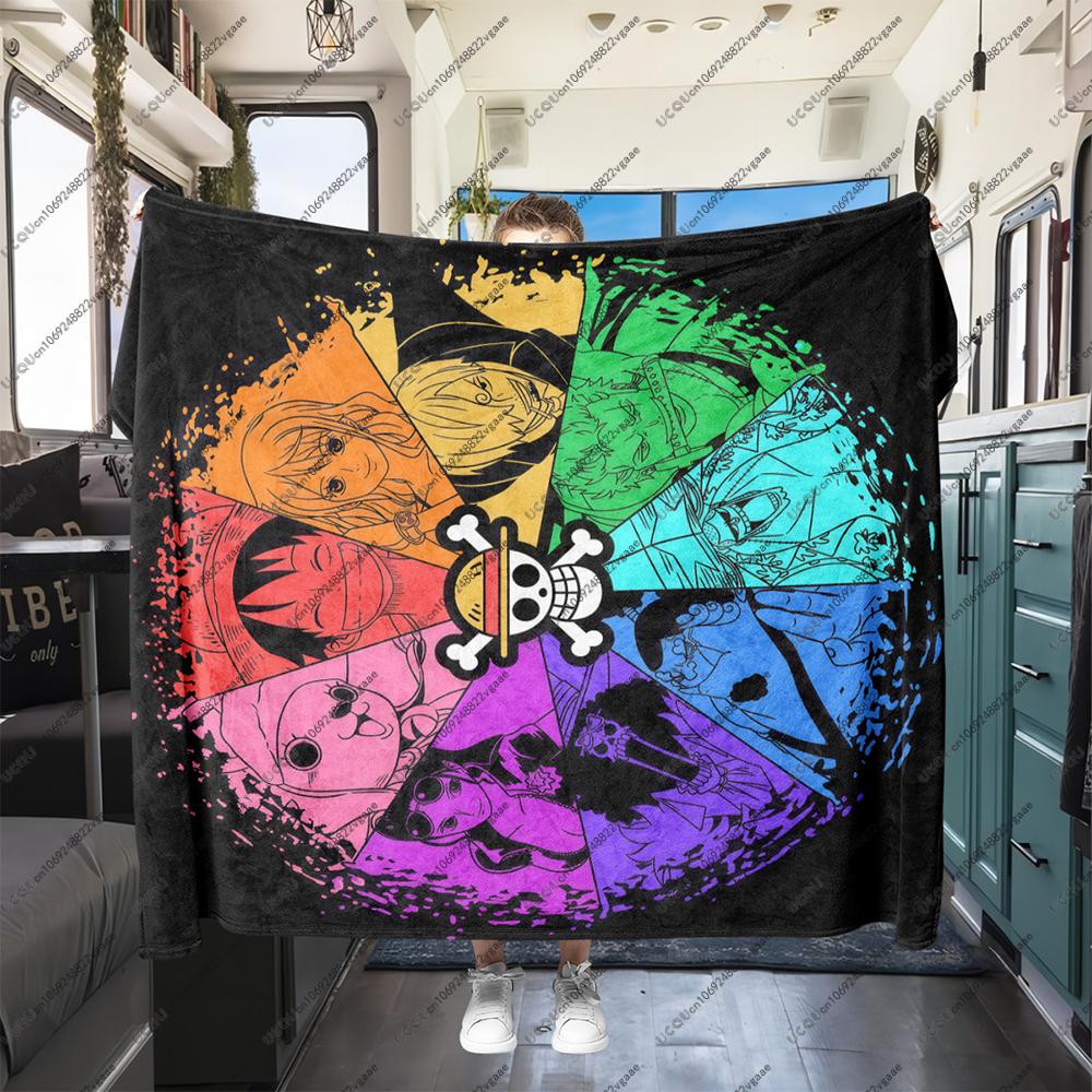 Аниме ВАН ПИС Луффи Мягкий Уютный Плед Фланелевое Одеяло Подарок Диван Кровать Путешествия Офис Теплый Осень Зима Мягкий Рождество Хэллоуин