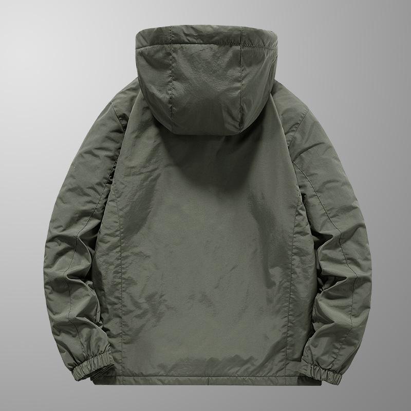Тонкая флисовая куртка мужская весенне-осенняя уличная водонепроницаемая ветрозащитная горная куртка с капюшоном