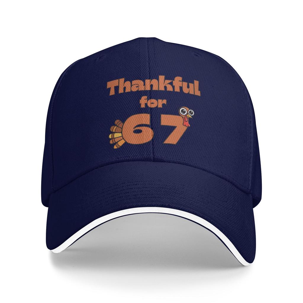 Thankful for 67 Meme Turkey Thanksgiving Casual Baseball Cap Summer Trucker Hat Outdoor Sports Snapback Cap Men Baseball Caps