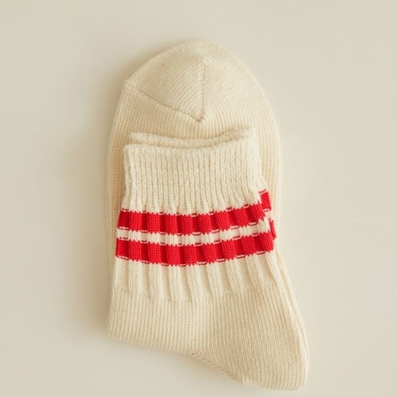 Женские утолщенные носки до щиколотки ENRICH - Низкие белые (красный)