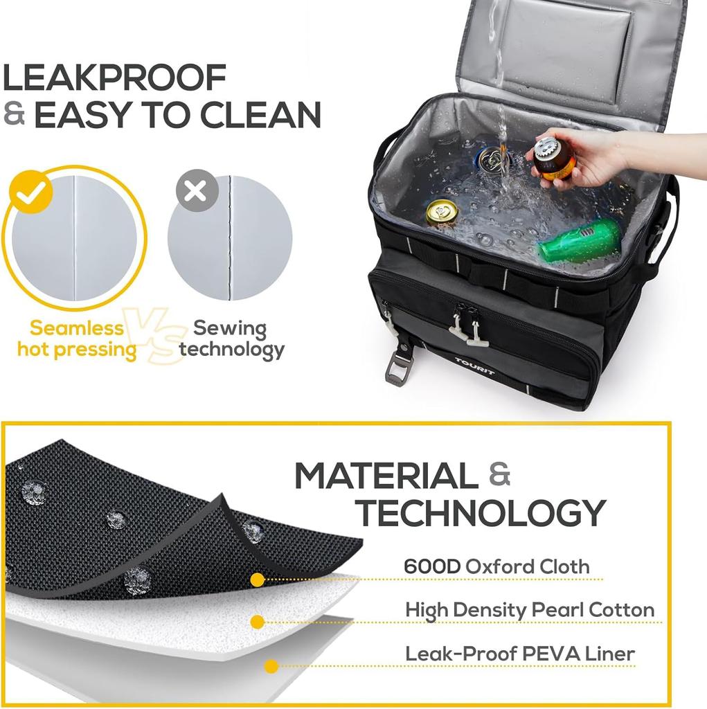 TOURIT 28 л Складной холодильник с легким изолированным холодильником Идеально подходит для улицы и многого другого Колеса, Коробка, Мероприятия, Путешествия, Рыбалка, Шопинг,