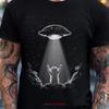 Vintage Funny Cat Ufo Beam Bella Canvas T Shirt Space Retro Alien Camping Unhinged Gag Exchange Vintage Slightly Soft