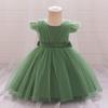 Girls Party Dress Toddler Girl Princess Ruffle Sleeve Tulle Bow Decor Birthday Wedding Performance