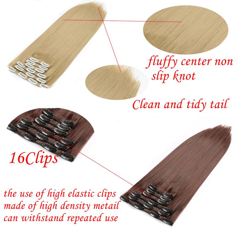 Long Straight Women Hair Extension Synthetic Fiber Hairpiece Daily Wear Long Straight Fake Hair for Women