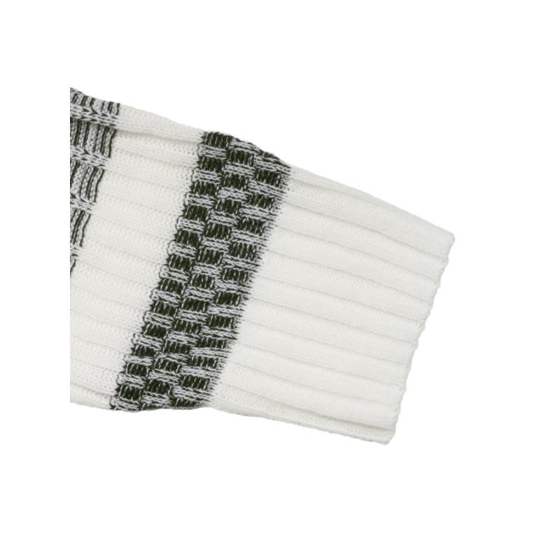 Осенне-зимний женский повседневный полосатый свитер с ярким принтом