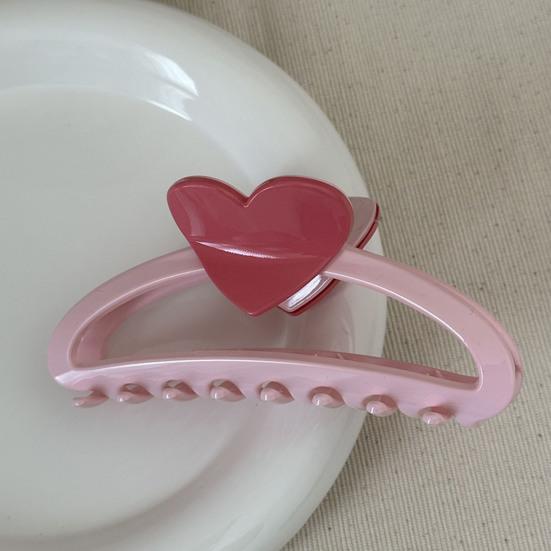Hair Claw, Heart Design Hair Clip for Women, Stable Grip Back Head Hair Claw for Various Hairstyles Daily Wear Special Occasions
