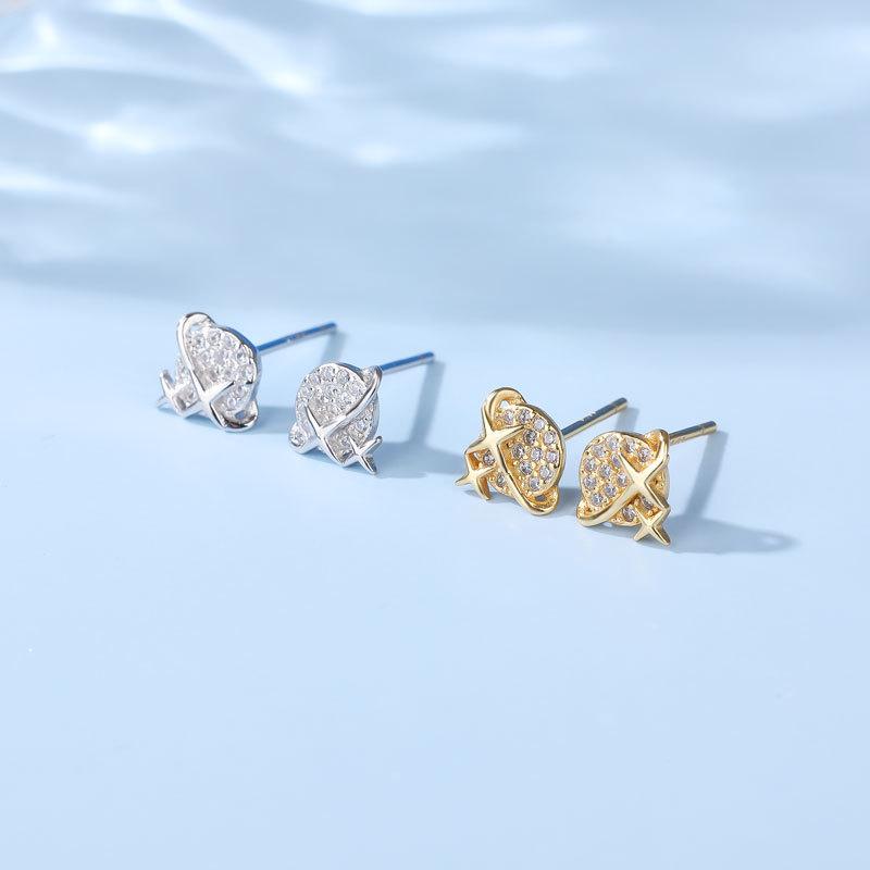 Милые серьги «Маленькая планета» Маленькие и простые серьги для студентов