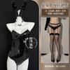 Sexy sex clothes open gear free sex underwear mirror patent leather one-piece bunny girl nightclub uniform hidden button