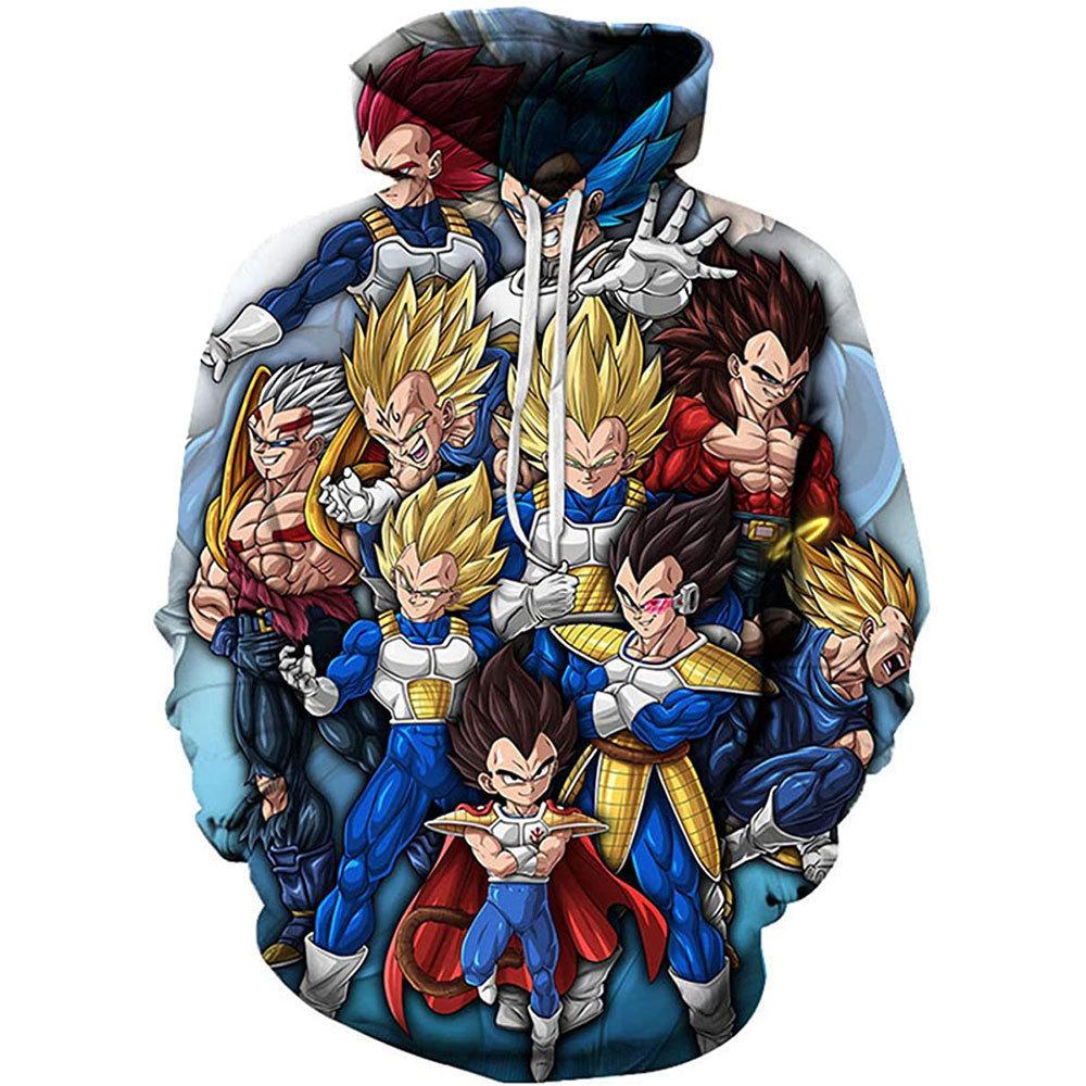 Аниме Худи Dragon Ball Мультяшное Худи Уличная одежда Толстовка с капюшоном Мужчины Женщины Косплей Спорт