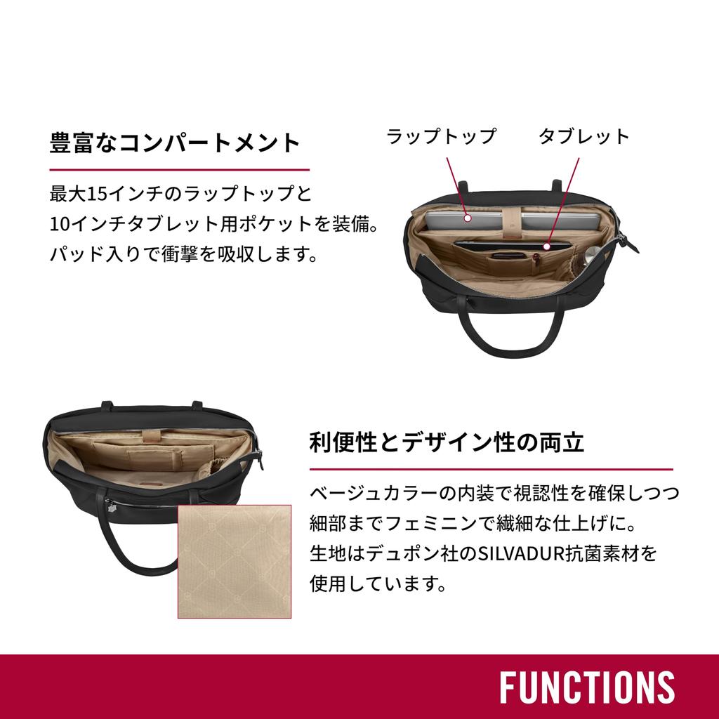 Сумка для ноутбука Victoria Signature Tote, в которую можно положить деловой черный 612205 [Victorinox] Сумка, 16-дюймовый ноутбук, 10-дюймовый планшет, для бизнеса, для женщин, для школы,