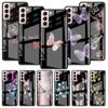 Beauty Pink Butterfly Glass Case For Samsung Galaxy S22 S20 FE S21 Plus Phone Cover S10 5G S9 Note 20 Ultra 10 Lite Shell