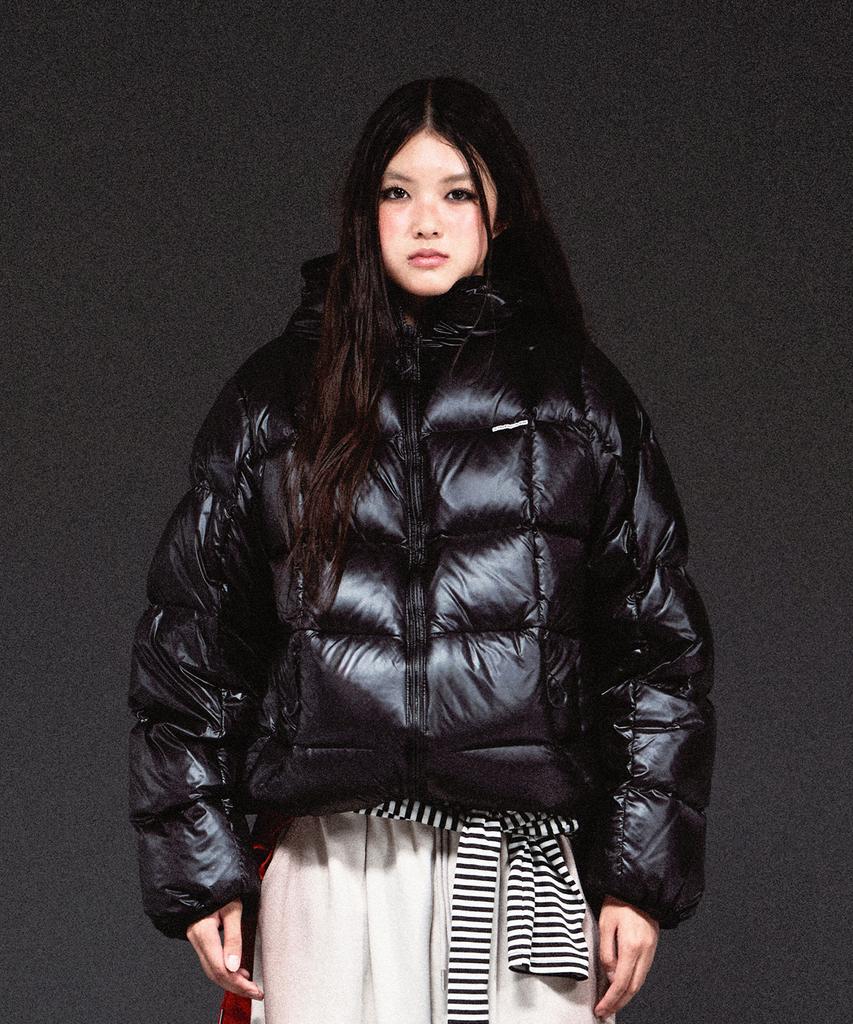 Thevinylhouse Hooded Duck Down Jacket Black