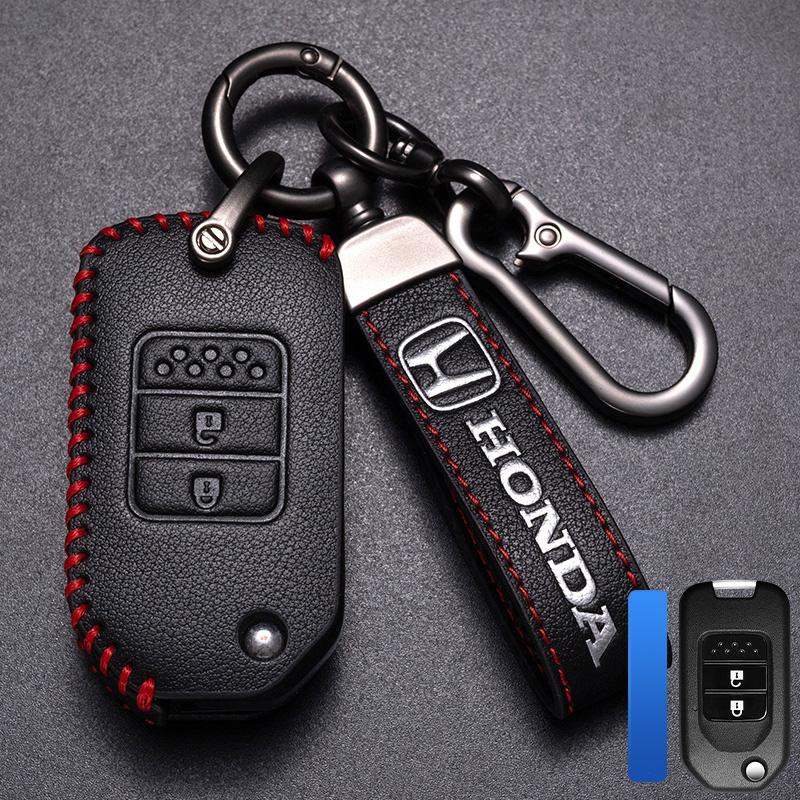 Leather Car Key Remote Cover Full Case Accessories Honda Civic Accord HR-V CR-V CRV 11th 2022 2023 City Fit Odyssey Jade RB6