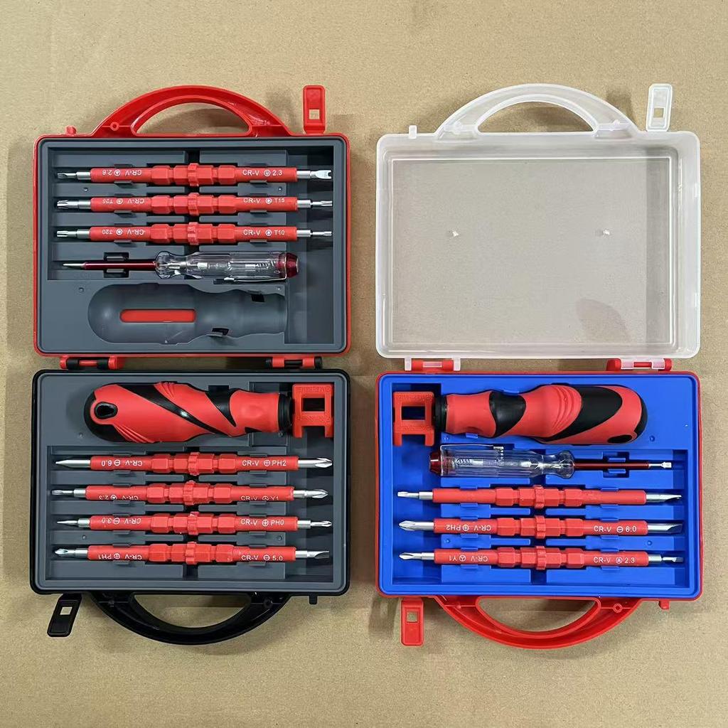 Изолированный набор отверток для электрика: Шлицевая, крестовая, Torx Двойного назначения