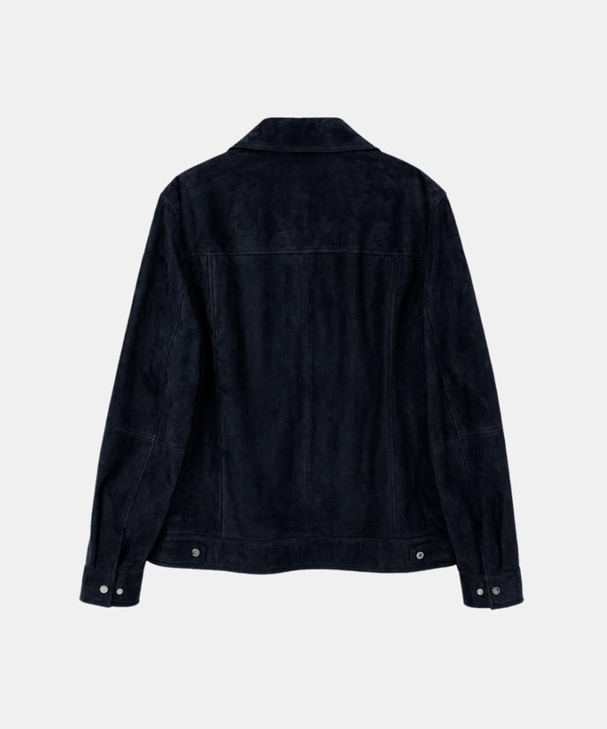 IKALOOK Suede Stand Collar Lambskin Jacket Dd1Fmlj117