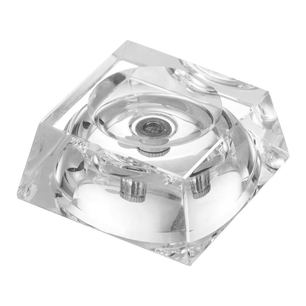 Transparent LED Glass Sphere Holder Multi Color Changing Crystal Display Lamp Base  Desktop
