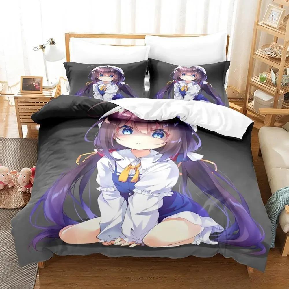 3D Anime The Ryuo's Work Is Never Done! Bedding Set Single Twin Full Queen King Size Bed Set Adult Kid Bedroom Duvet Cover Sets