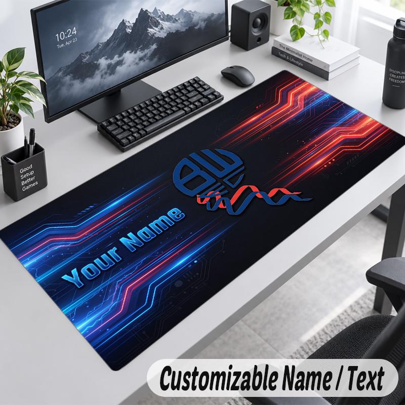Custom Name Text Mouse Pad Bolton Wanderers FC Personalized Desk Pad For Work And Gaming