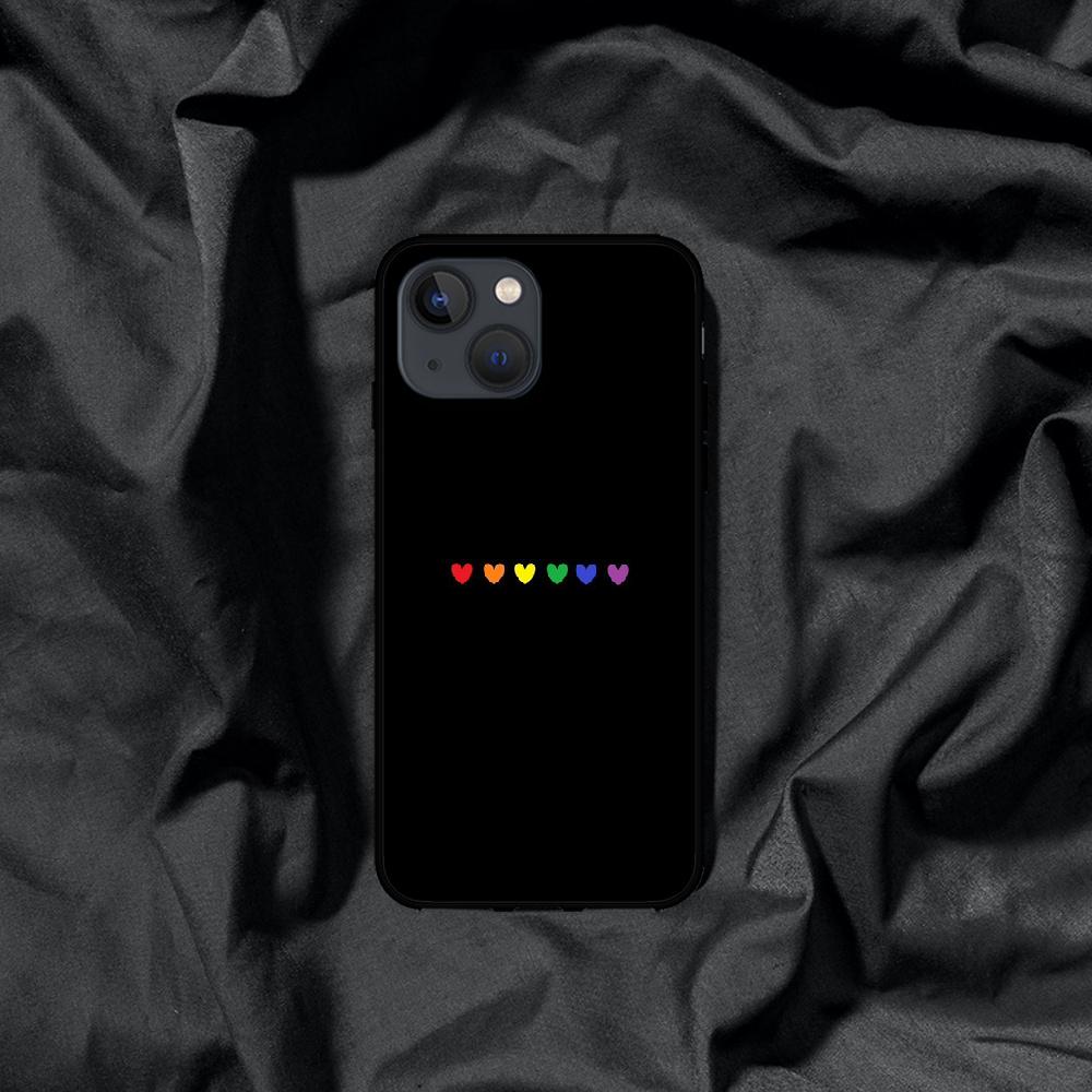 Чехол для телефона Rainbow Love LGBT для Iphone Samsung Galaxy Xiaomi Mi Redmi Note S 7 8 9 10 11 12 13 20 21 Pro Max Plus 4G 5G Черный Мягкий ТПУ 2022