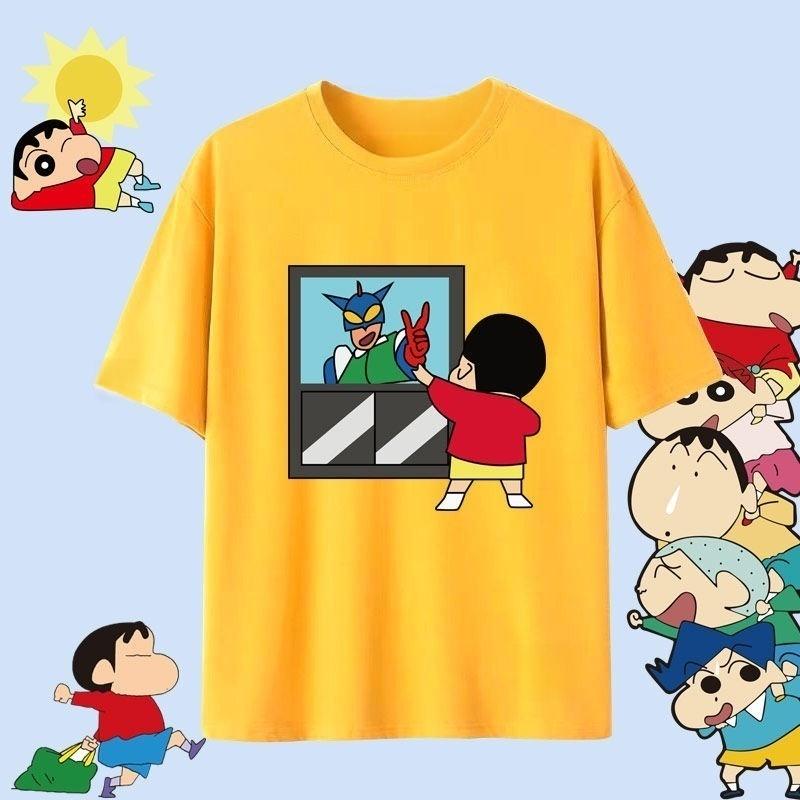 Crayon Shin Chan Shinnosuke Shiro Kazama Print T Shirt Women Unisex Oversized Cute Cartoon Short Sleeve Casual Tee
