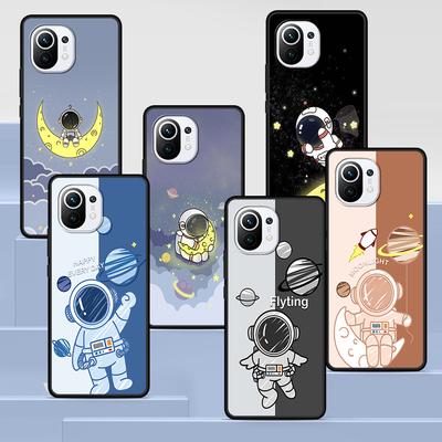 Чехол с астронавтом для Xiaomi Mi 11 Lite 5G 12 Pro Note 10 10T 9 SE 9T 10S 8 A2 Lite CC9, черный мягкий чехол для телефона, силиконовый чехол с мультяшным рисунком