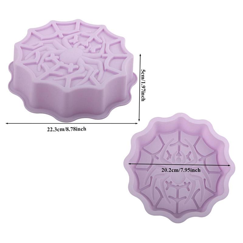 Силиконовая форма для выпечки Хэллоуин Тыква Череп Летучая мышь Шоколад - Один большой Паук, Светло-фиолетовый, Разные стили, Кухонный инструмент для выпечки