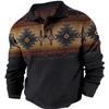 New Men's Sweatshirt Long Sleeve Polo Loose Casual Half Zip Men's Tops