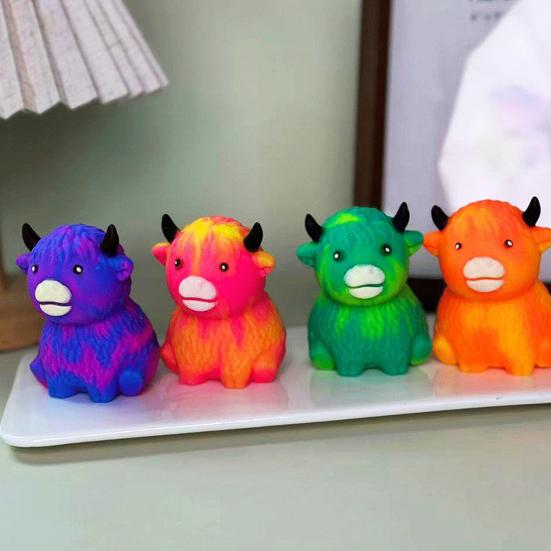 Игрушка-антистресс «Шотландская корова», Мини-корова, Сенсорная игрушка-фиджет, Упражнения для пальцев, Инструменты для расслабления рук, Подарки для вечеринки