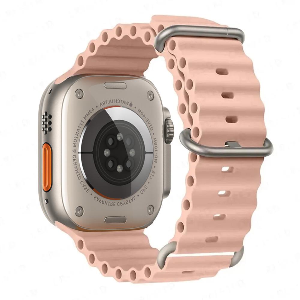 Ocean Strap for apple watch Band 49mm 44mm 40mm 45mm 41mm 46mm silicone bracelet correa iWatch series 7 6 5 3 se 8 9 10 ultra 2