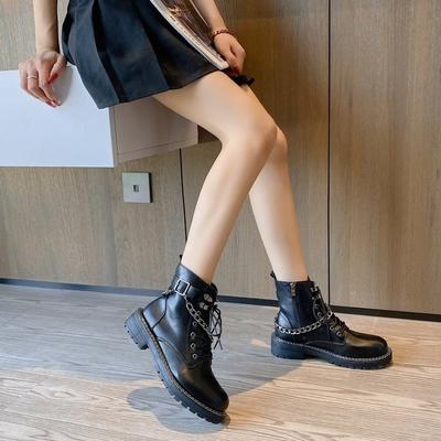 Новые рок-ботинки женские сапоги полуботинки женские роскошные дизайнерские сапоги-женские сапоги на низком каблуке полуботинки с круглым носком короткие полусапожки