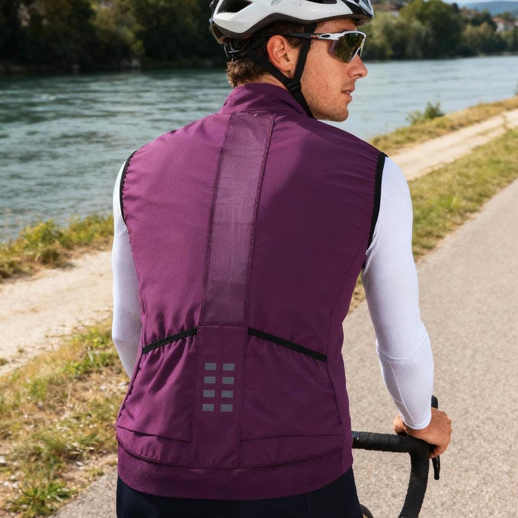 Cycling Vest WOSAWE Men's Bicycle Vest Lightweight Racing Gilet Team Cycling Sleeveless Jackets