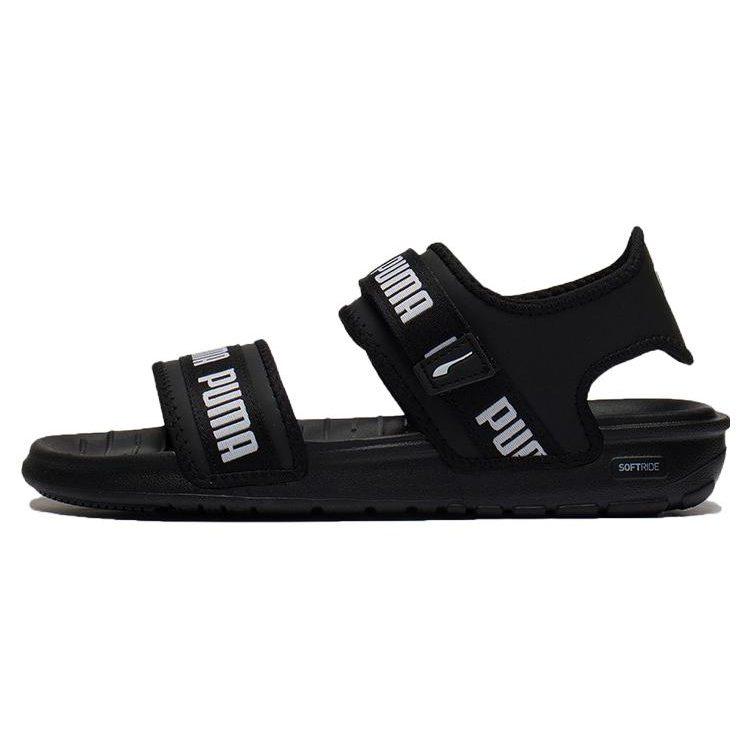 Puma Шлепанцы Softride Slide 'Wordmark Черный Белый' Женские 384128-01