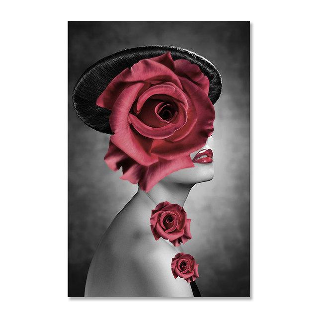 Новое поступление, большой размер, настенное искусство, современная мода, цветочная обложка, лицо, золото, длинные волосы, женщина, холст, декоративная живопись для гостиной