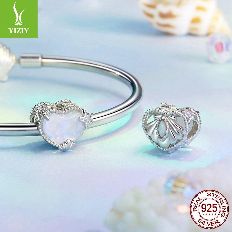 Crystal Clear Dream Ocean Diy Bracelet Beaded, Starfish Shell S925 Silver Beads Loose Beads