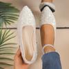 Fashion 2024 Hot Sale Women's Shoes Shallow Women's Flats Fashion Sequins Casual Flat Shoes Sexy Pointed Toe Plus Size Flat Low Heels