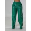 2023 Fashion Women PU Pants Autumn And Winter Casual Vinage Pocket Trousers Loose Wide Leg Leather Pants Elegant Pantalon 30033