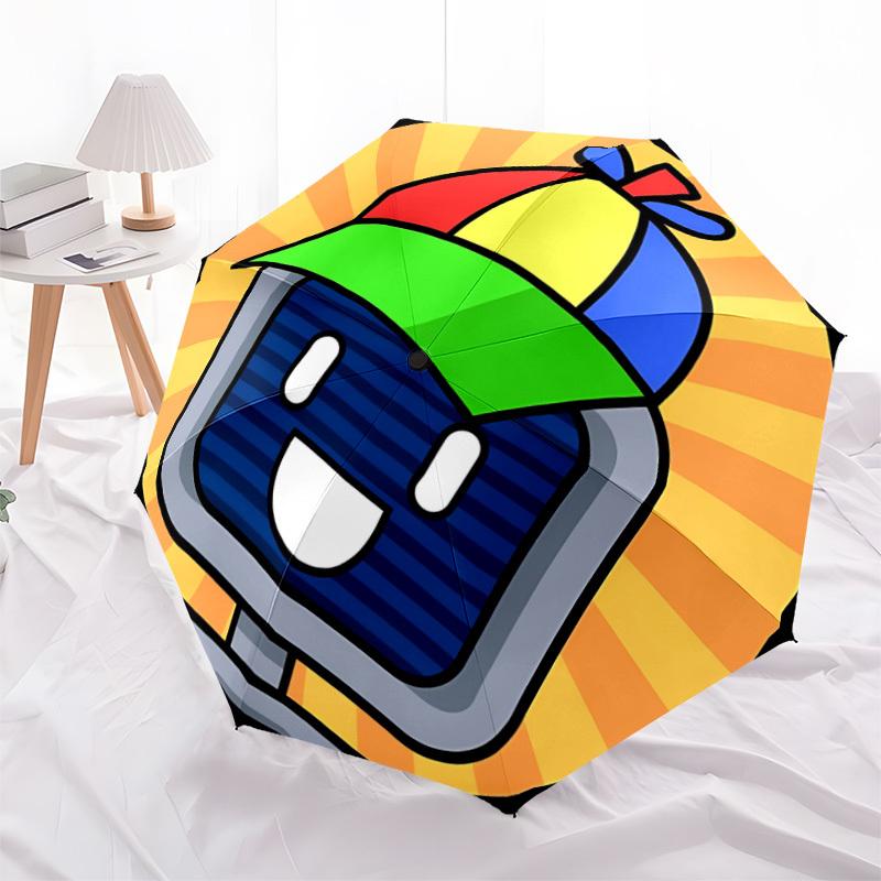 1pc Retro Computer Monitor Folding Umbrella, Durable, Suitable for Outdoor Activities or Rain, Suitable for Commuting yy251027072