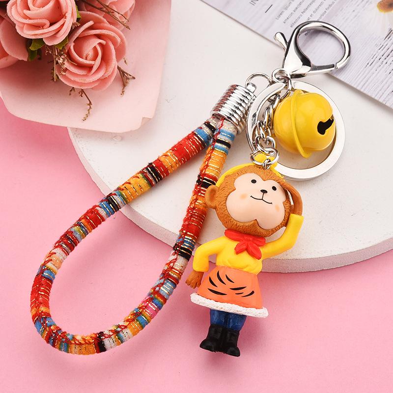 Journey To the West Anime Keychain: Monkey King & Pig Bajie Pendant for Backpacks