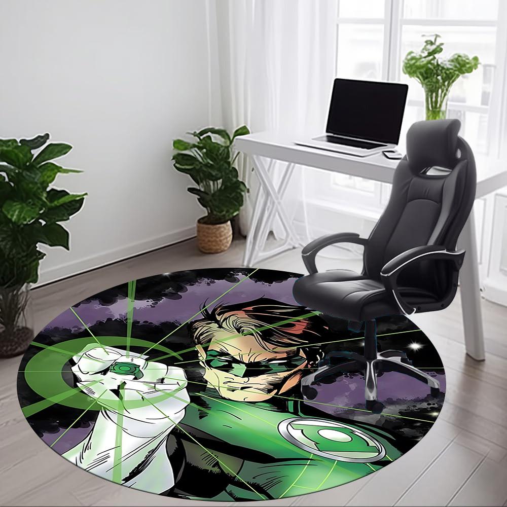 1pc Green Lantern, Superhero Chair Carpet for Office Non-Slip, Indoor Non-Slip Washable Carpet, Non-Shedding Mat For Office yy251030082