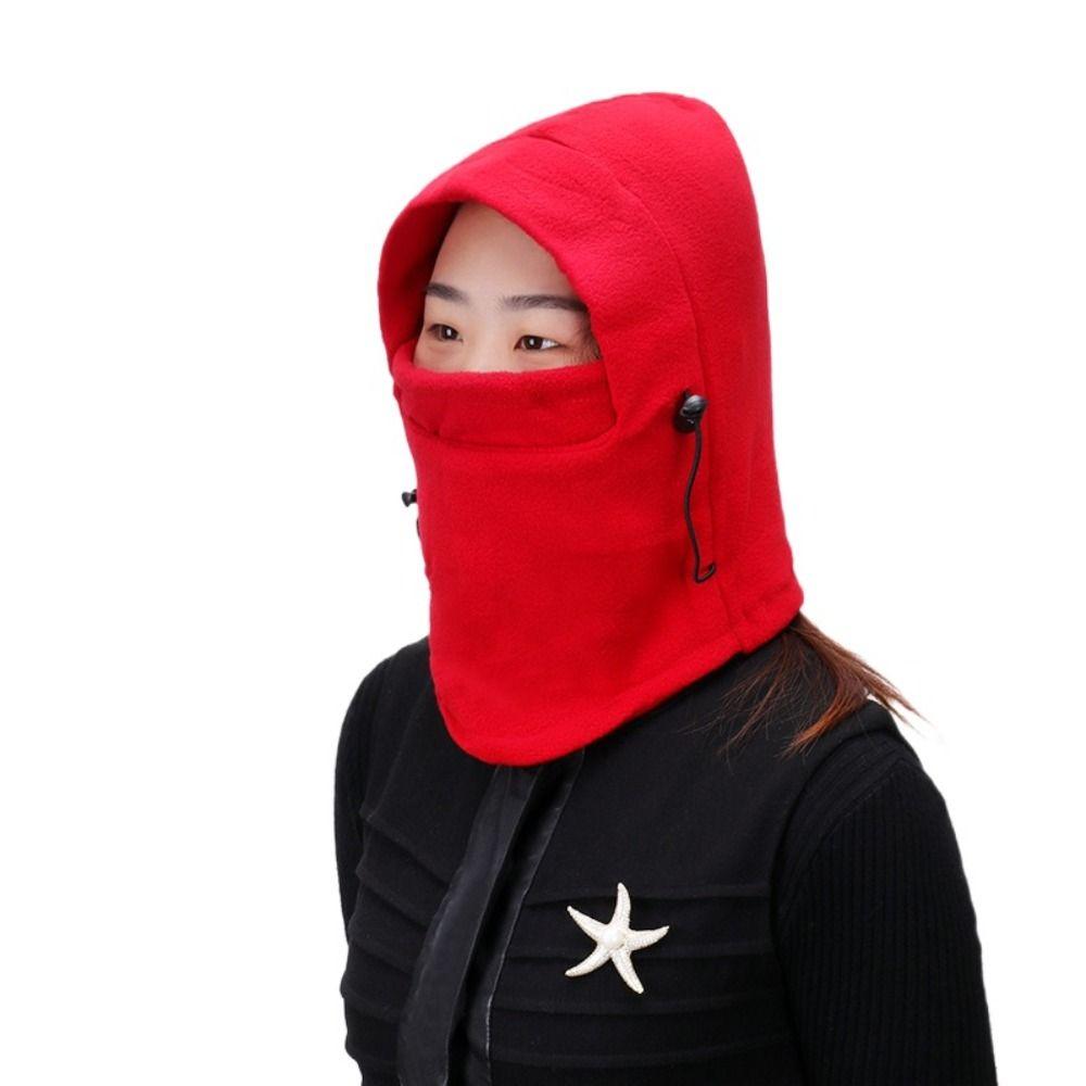 Hat Outdoor Collar Hat Fleece Skullies Scarf Hooded Hat Pullover Cap Beanies Hat Women Winter Cap