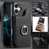 Кожаный чехол для телефона для iPhone 17 с держателем для карт, подставкой, противоударный