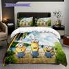 Minion Eyes Yellow Background Bedding 1 Duvet Cover 2 Pillowcase Without Core Christmas Birthday Gift Bedding Set Soft And Comfortable