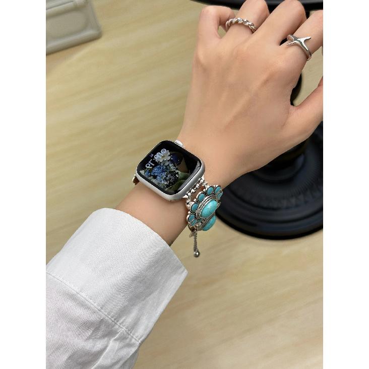 Turquoise bracelet Metal link For Apple Watch band Series 8/7/6/10/9 40mm 41mm 38mm 42mm 44mm 45mm 46mm Strap