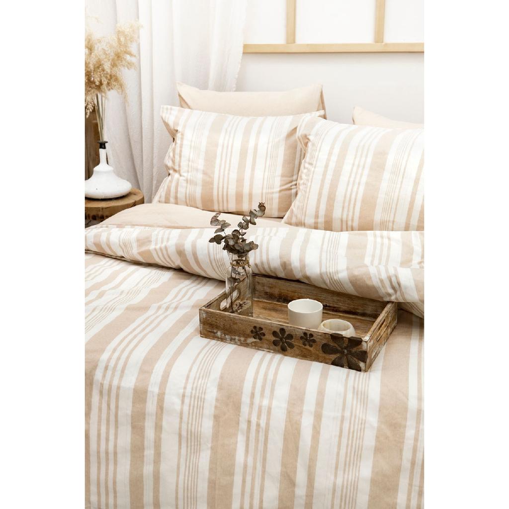 Комплект двойных пододеяльников Harmony Hues, окрашенный в пряже натурального цвета (эластичный лист)