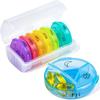 21-Compartment Rainbow Weekly Pill Organizer for Elderly – Travel-Friendly and Health-Focused.