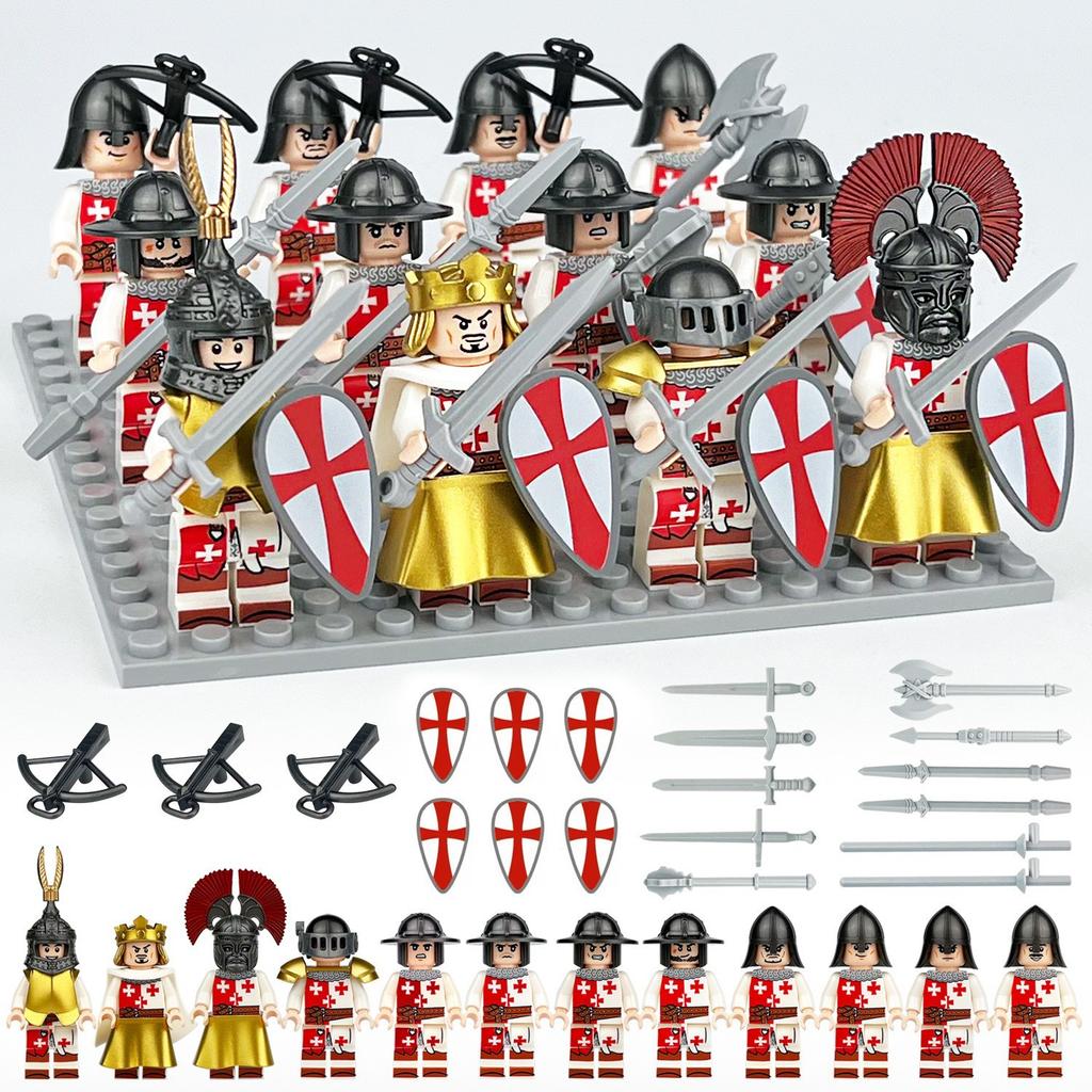 12 средневековых минифигурок Средневековый рыцарь Илимбе Щит Лук и стрелы Строительный блок Игрушка Трансграничный