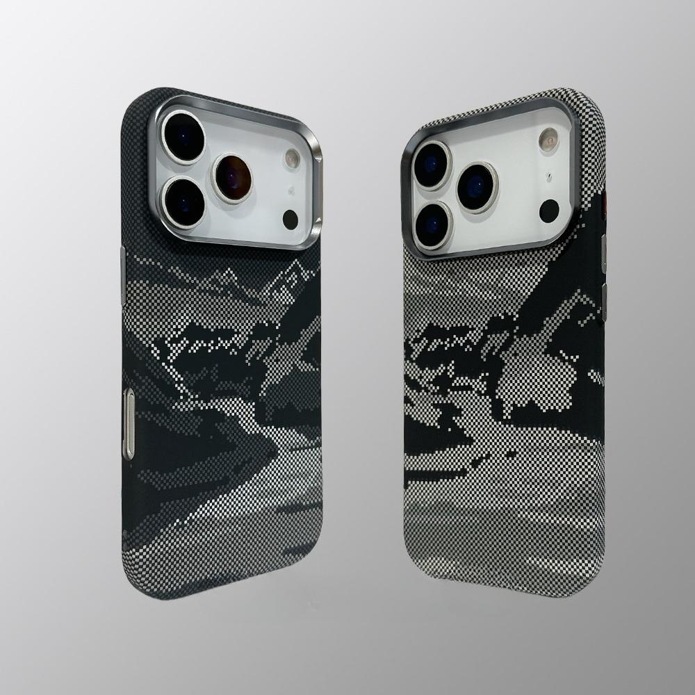 Абстрактные Горы Реки Магнитный Чехол для iPhone 17 16 15 Pro Max Магниты Задняя Крышка Кольцо для Камеры Полное Кольцо Жесткий PC Чехол для Телефона