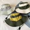 Color Blocking Sun Protection Bucket Hat Big Brim Sun Hat Fashion Sunscreen Fisherman Hat  Girl